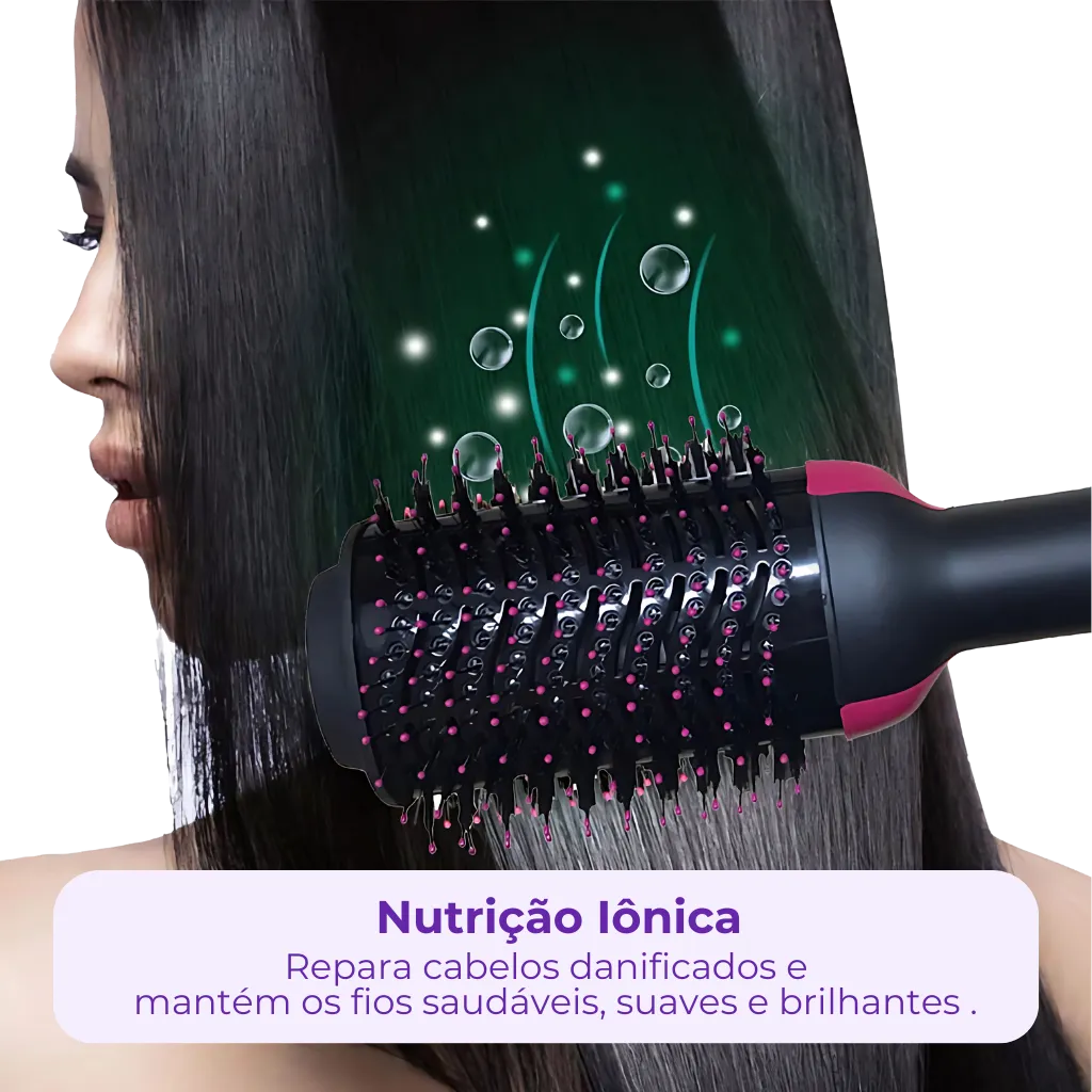 Straightening and Drying Brush – Straightened Curls in Seconds!