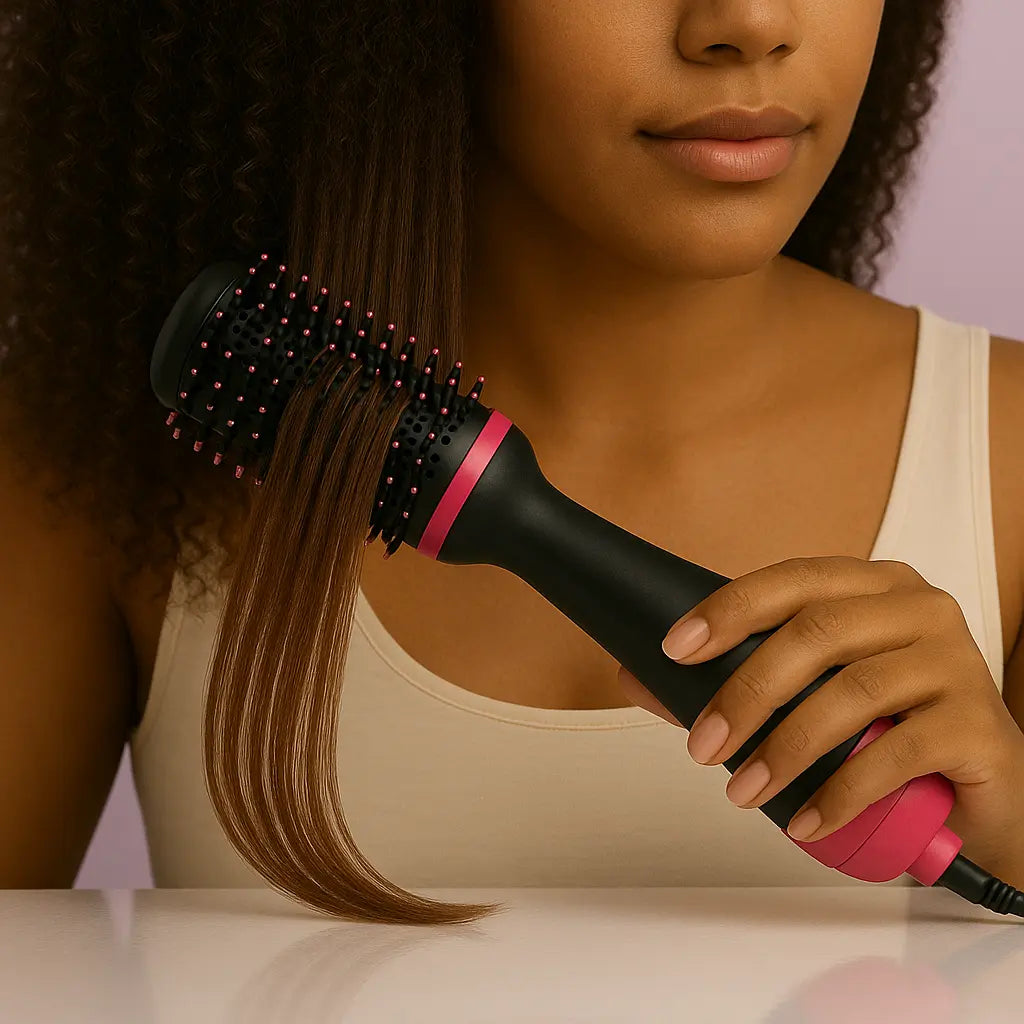 Straightening and Drying Brush – Straightened Curls in Seconds!