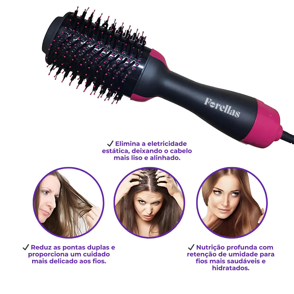 Straightening and Drying Brush – Straightened Curls in Seconds!