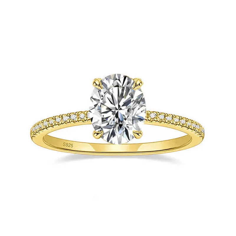 Engagement Ring with Moissanite Ovals