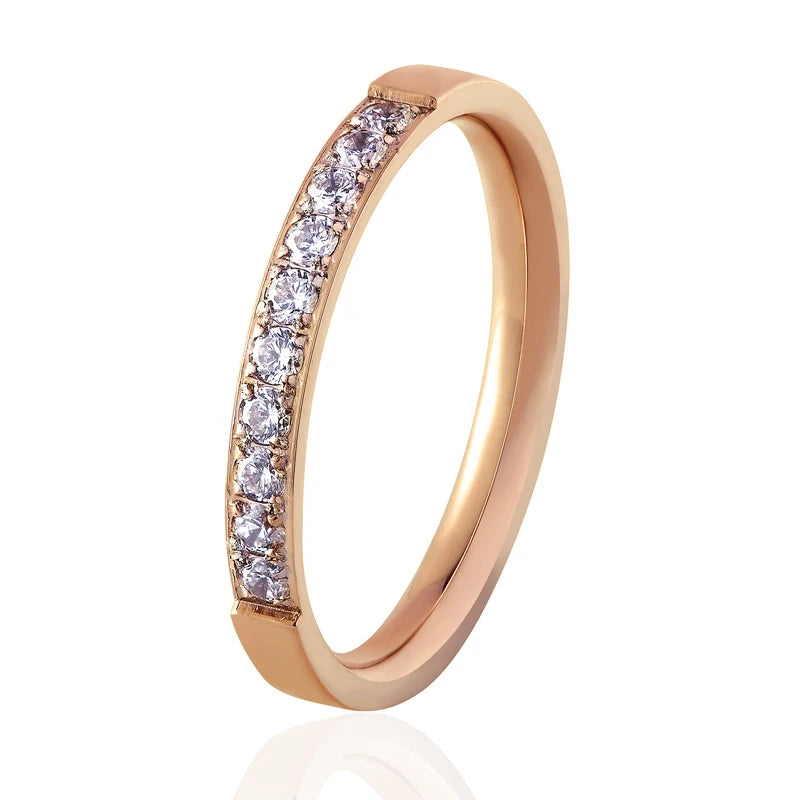 Women's Crystal Ring with 18K Gold Plating