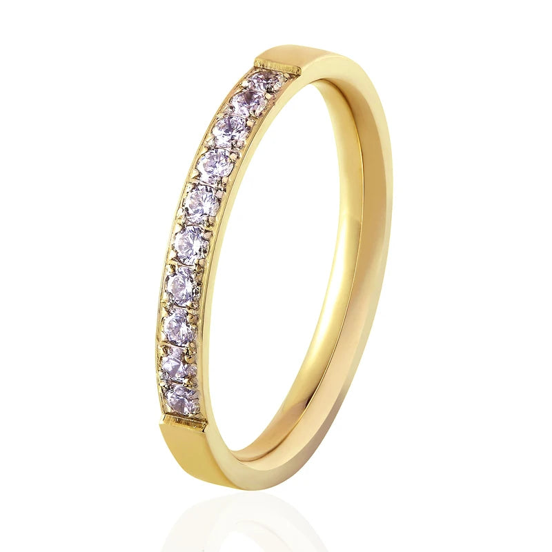 Women's Crystal Ring with 18K Gold Plating