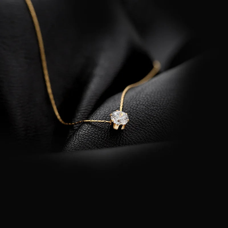 Minimalist Women's Necklace with Crystal Zirconia