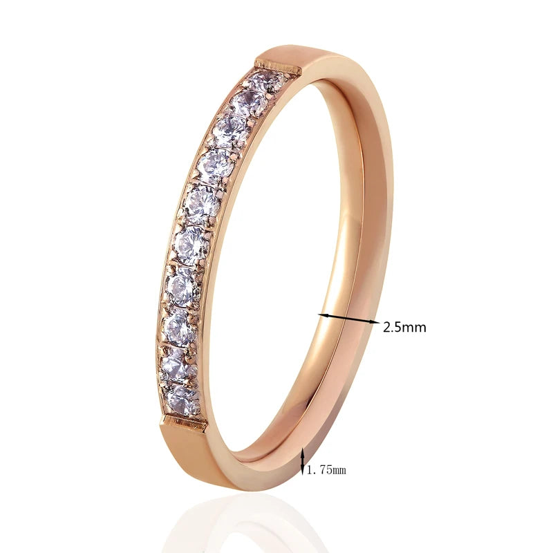 Women's Crystal Ring with 18K Gold Plating