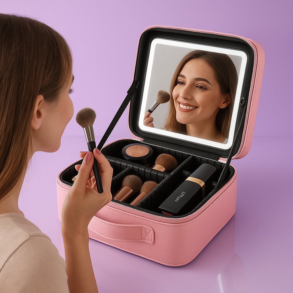 Complete Makeup Case - With Mirror and Lighting!