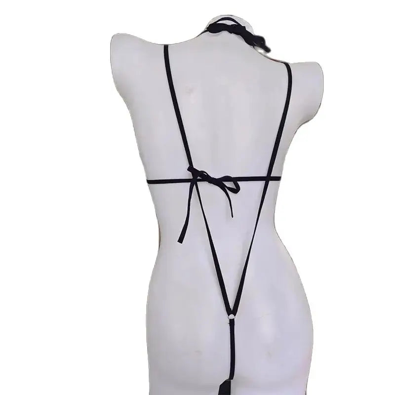 Rhinestone Lingerie Set with Open Back Design