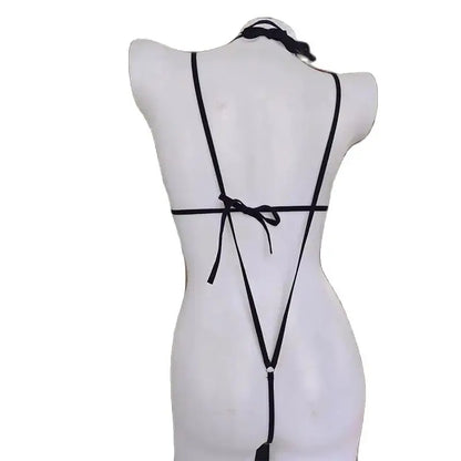 Rhinestone Lingerie Set with Open Back Design