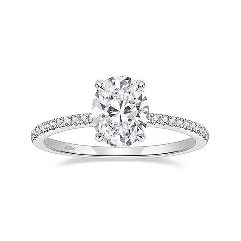 Engagement Ring with Moissanite Ovals