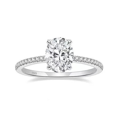 Engagement Ring with Moissanite Ovals