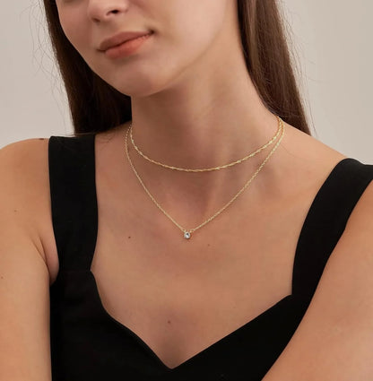 Women's Necklace with Gold Plating and Zirconia