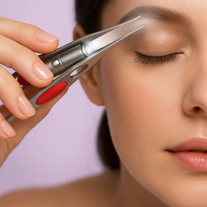 Tweezers with LED Light - Eyebrows Aligned with Ease! 