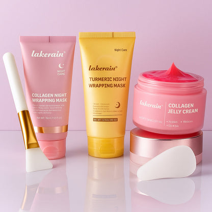 Night Skin Care Kit with Collagen – Mask and Facial Moisturizer 